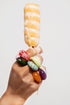 SPIRAL GLASS RING YELLOW + BLUE